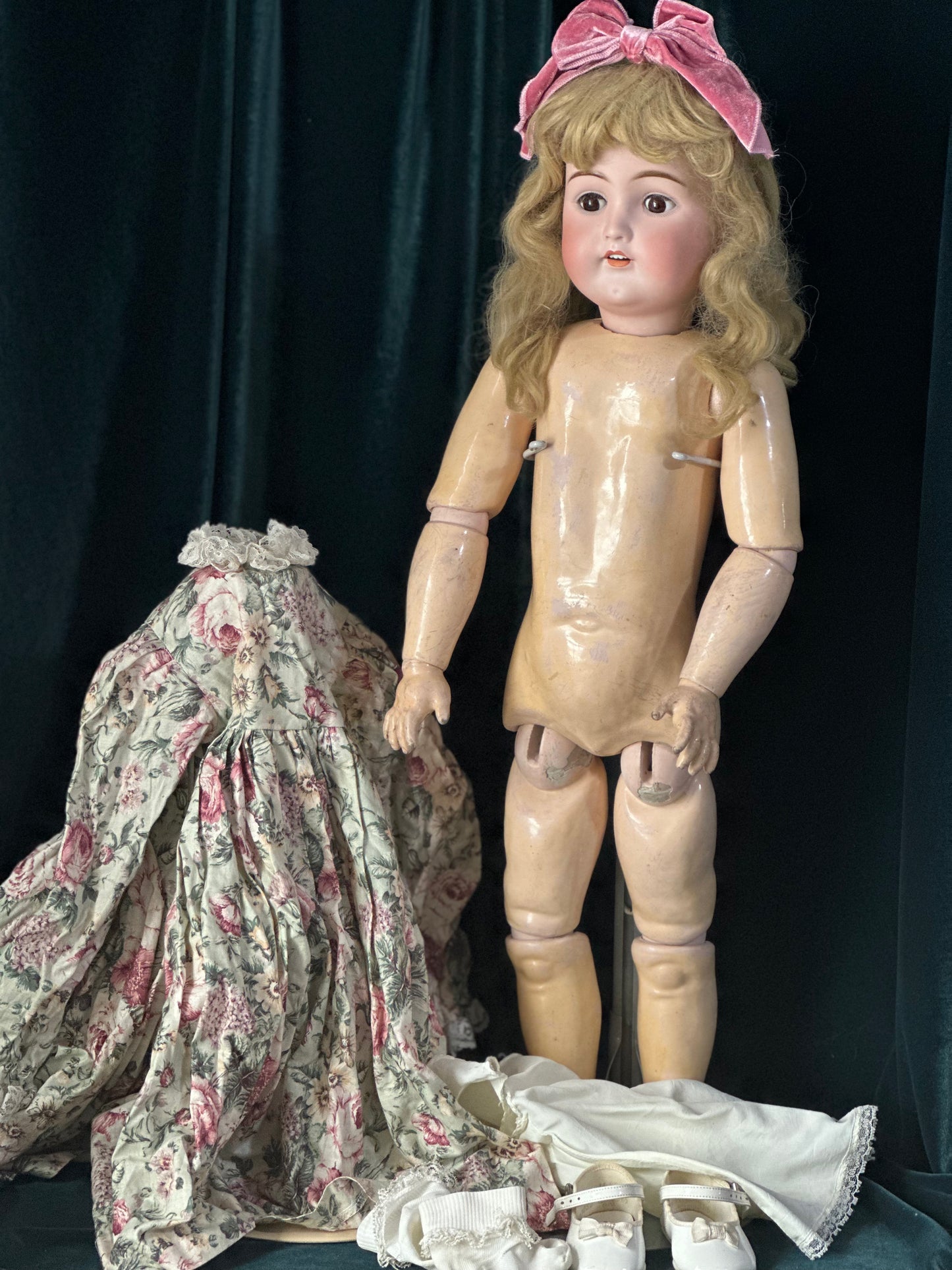 Antique German Adolf Wislizenus Mold 101 “My Sweetheart” 27” Doll Bisque Head