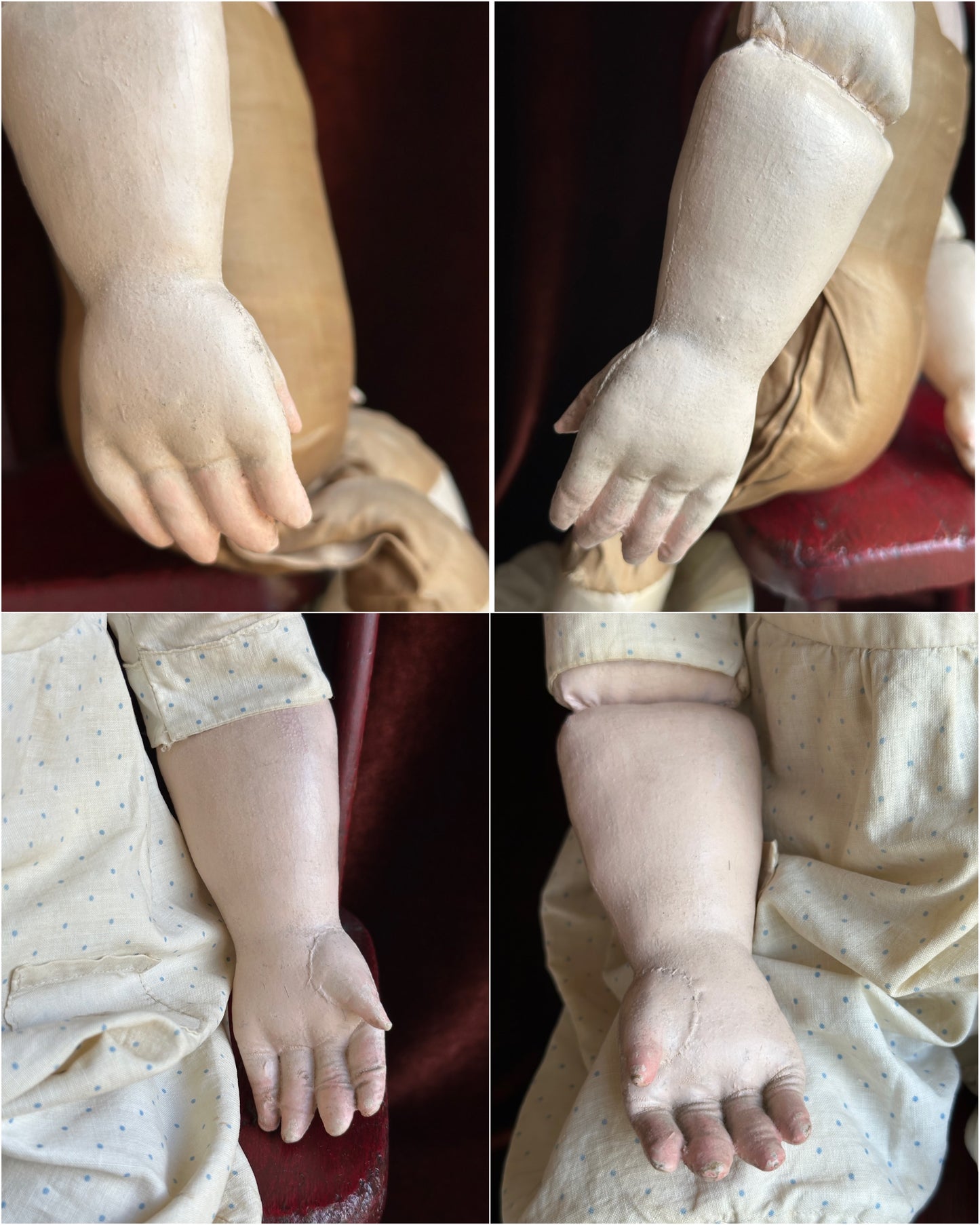 Antique American 23” Martha Chase Oil Painted Baby Doll