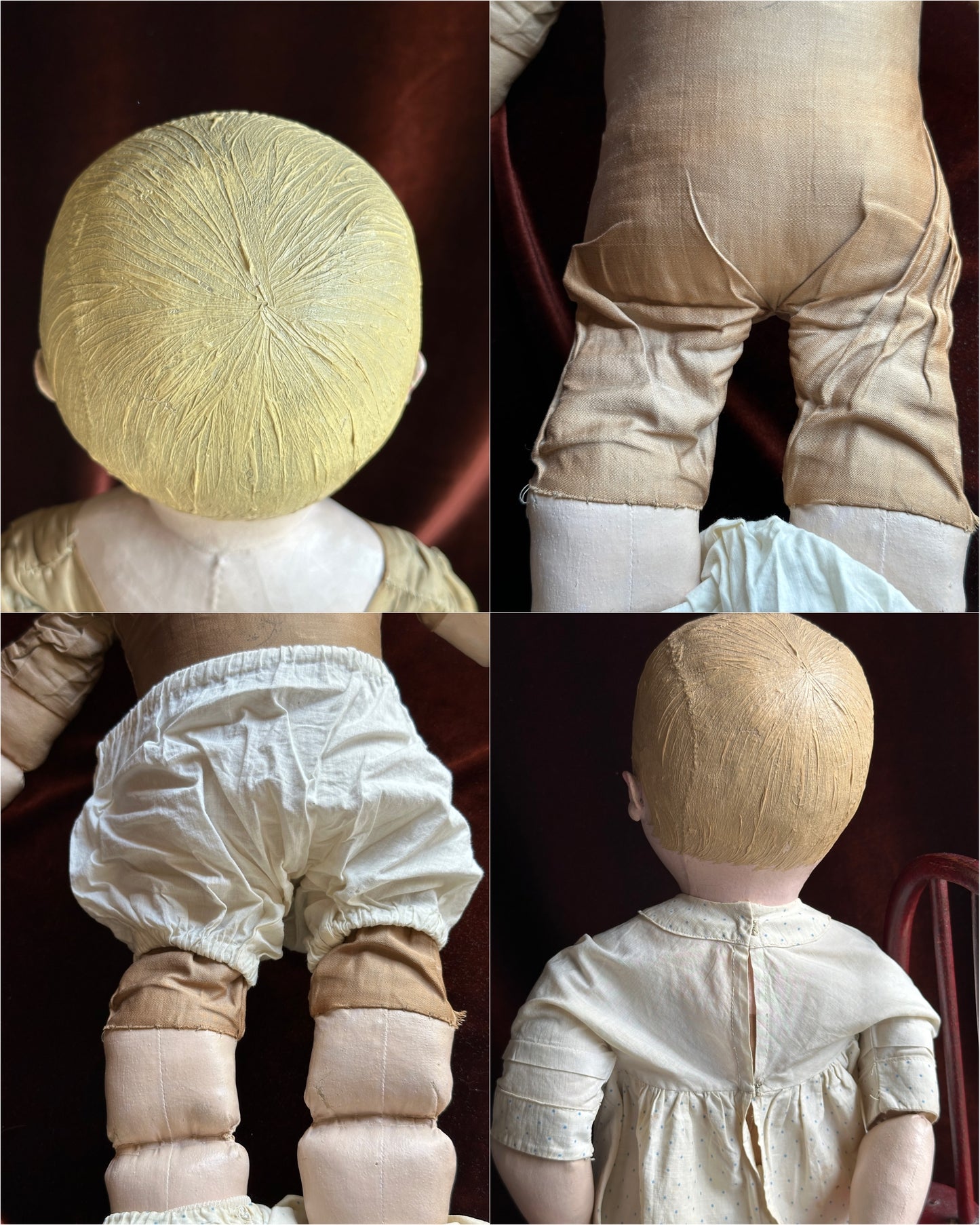 Antique American 23” Martha Chase Oil Painted Baby Doll