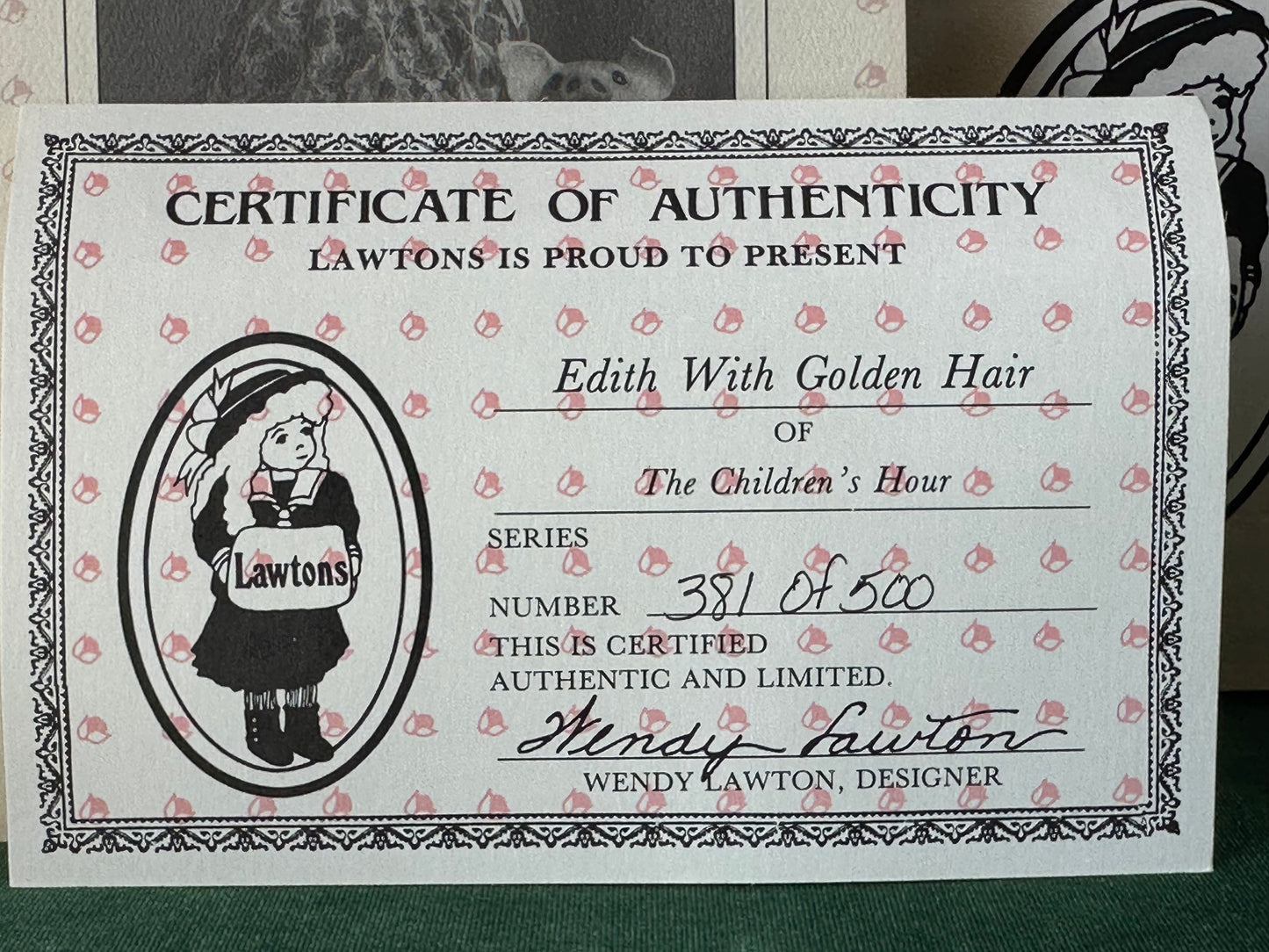 Wendy Lawton “Edith With Golden Hair ” 13” Porcelain Doll Box/Tag/COA LE 381/500