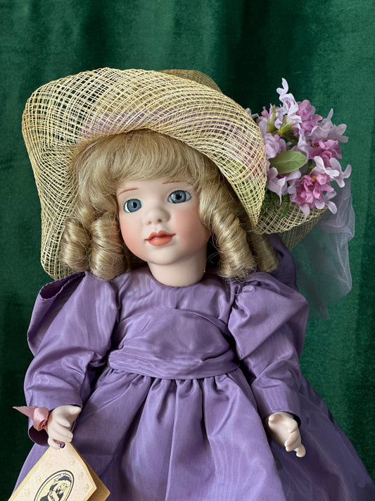 Wendy Lawton “Lavender Blue” 13” Porcelain Doll Box/Tag/COA