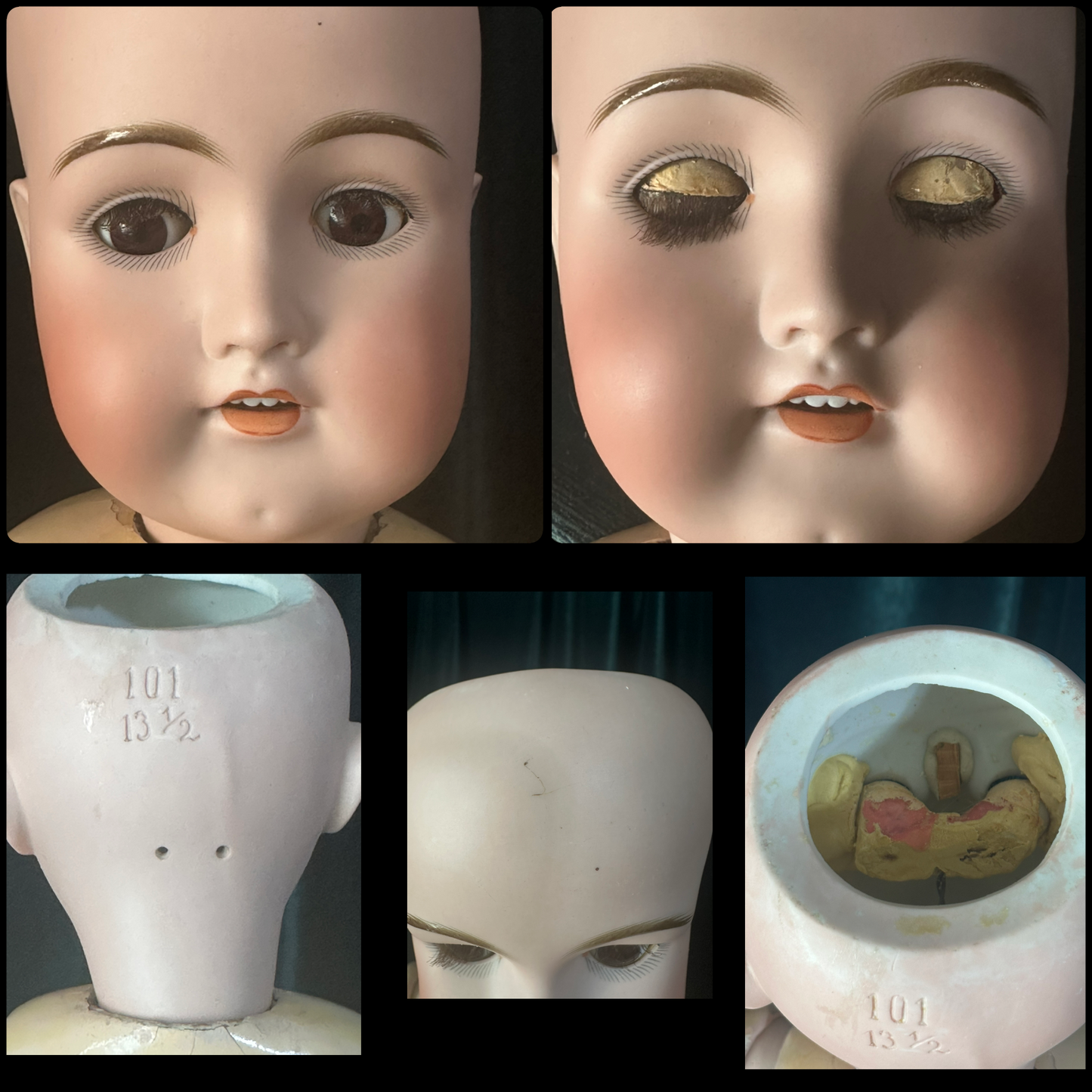 Antique German Adolf Wislizenus Mold 101 “My Sweetheart” 27” Doll Bisque Head