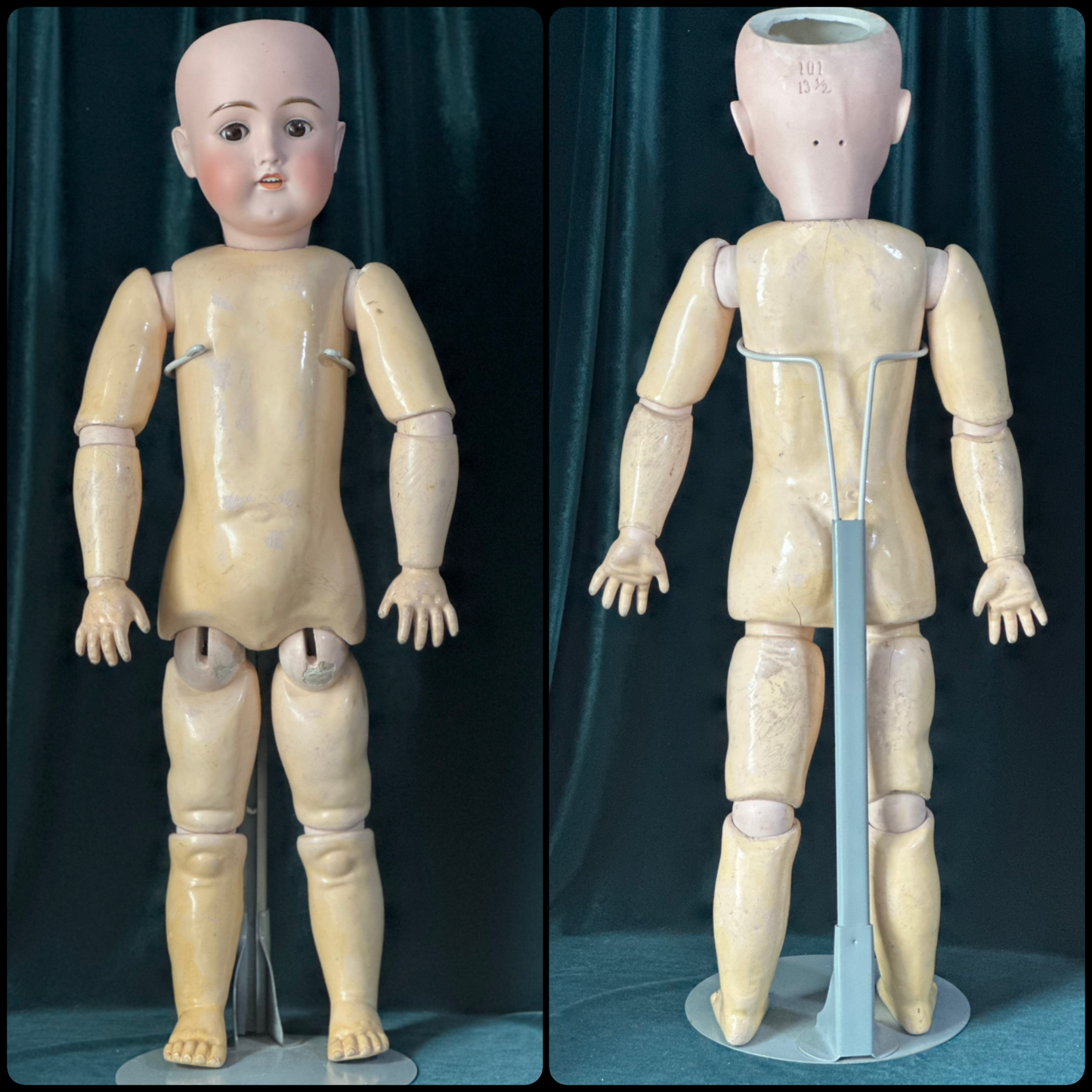 Antique German Adolf Wislizenus Mold 101 “My Sweetheart” 27” Doll Bisque Head