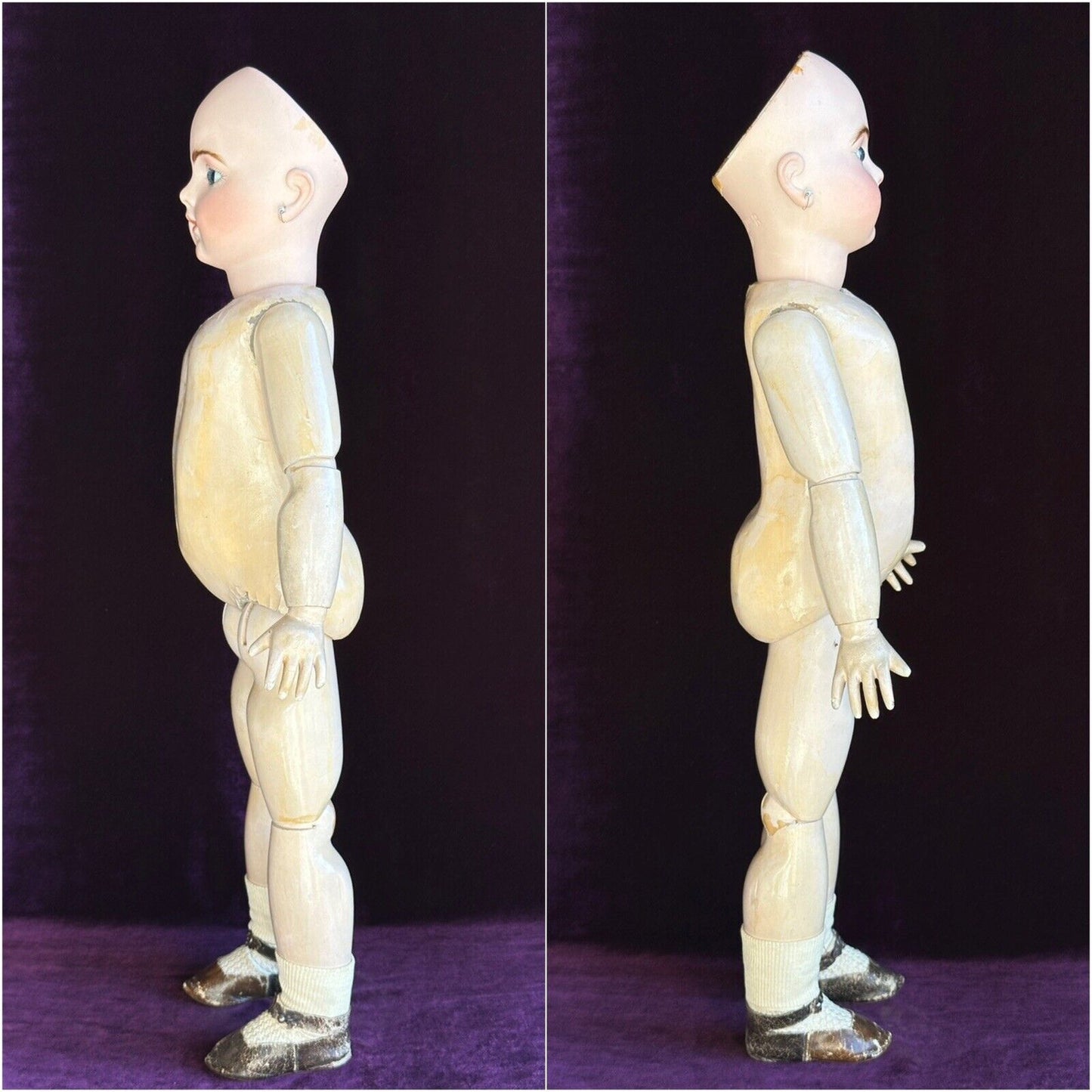 Antique French 22” Bru Jne R 10 Bebe Bisque Head Composition Body Doll