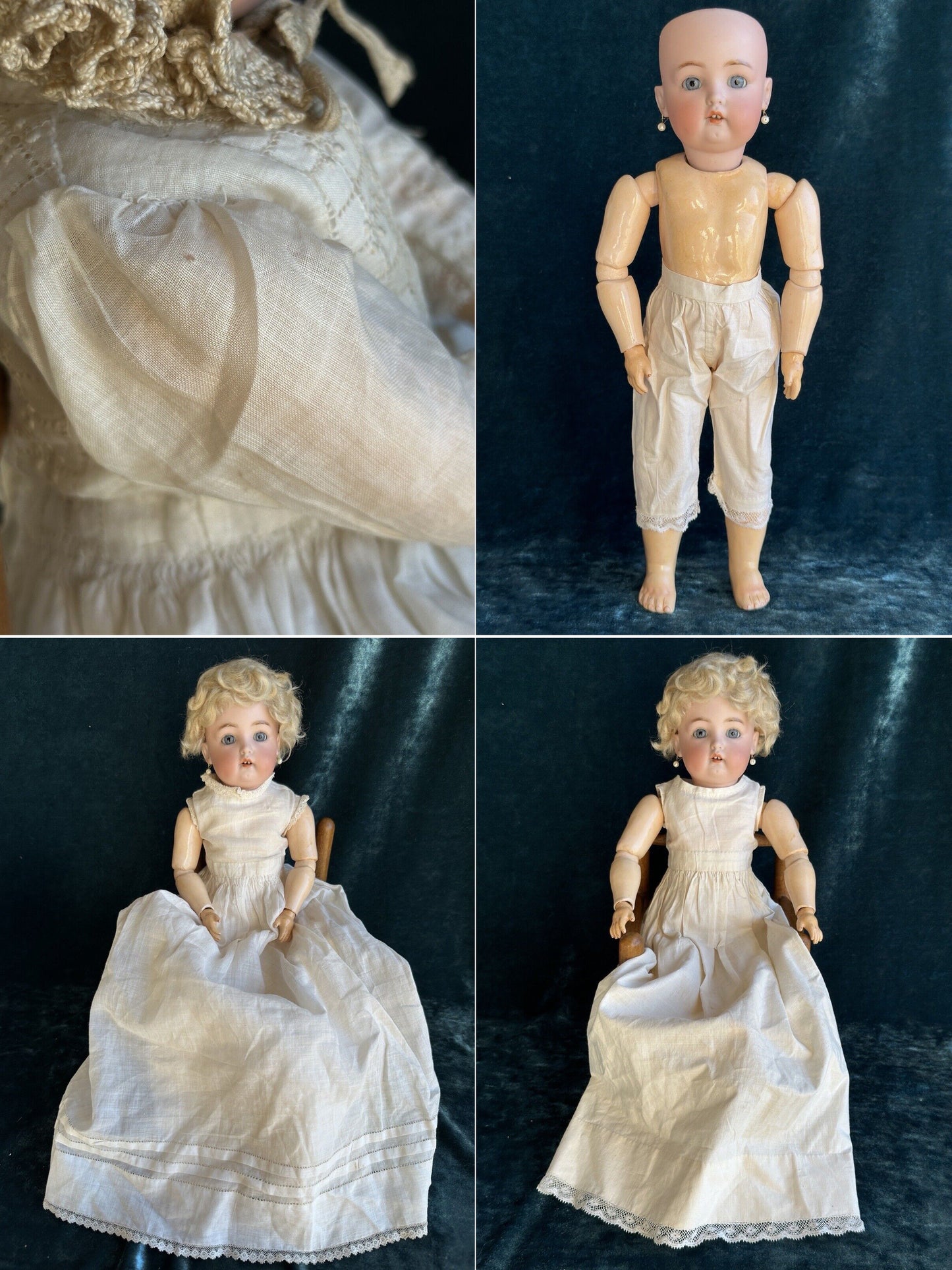 Rare Antique German 13.5” Simon Halbig 1299 Bisque Head Doll