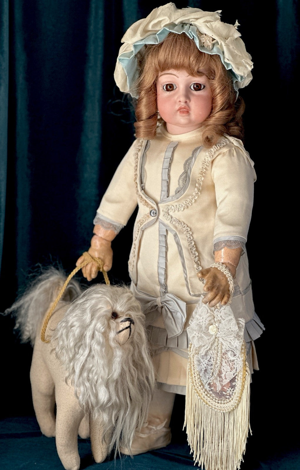 Antique Doll Original French JUMEAU Composition Body Repro Head Of Bru Jne