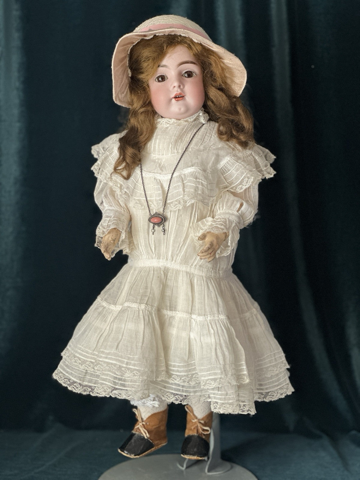 Antique German 19” Kestner 161 Child Doll Bisque Head Composition Body