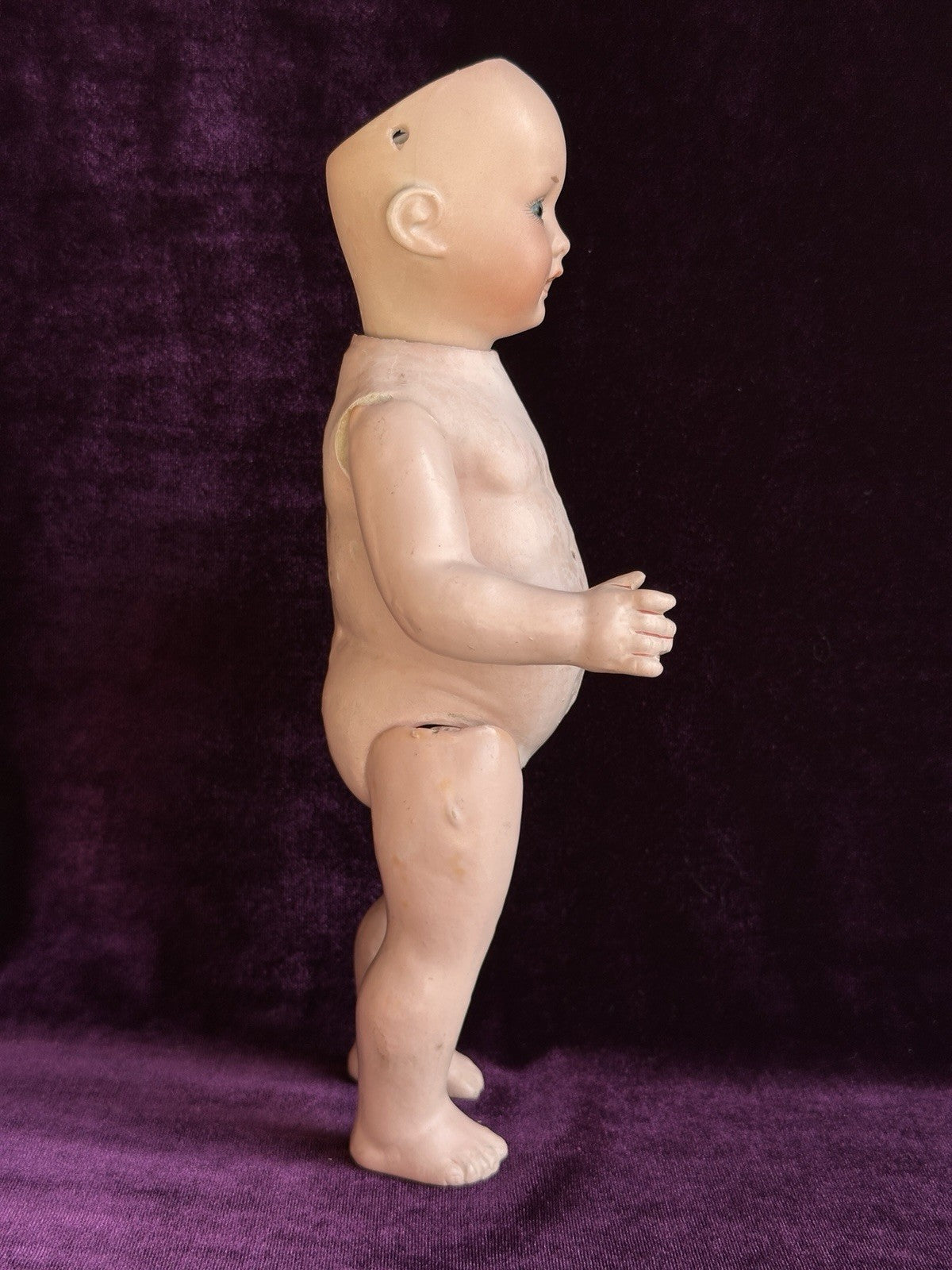 Antique German 9.5” Armand Marseille 590 Bisque Head Toddler Character Doll