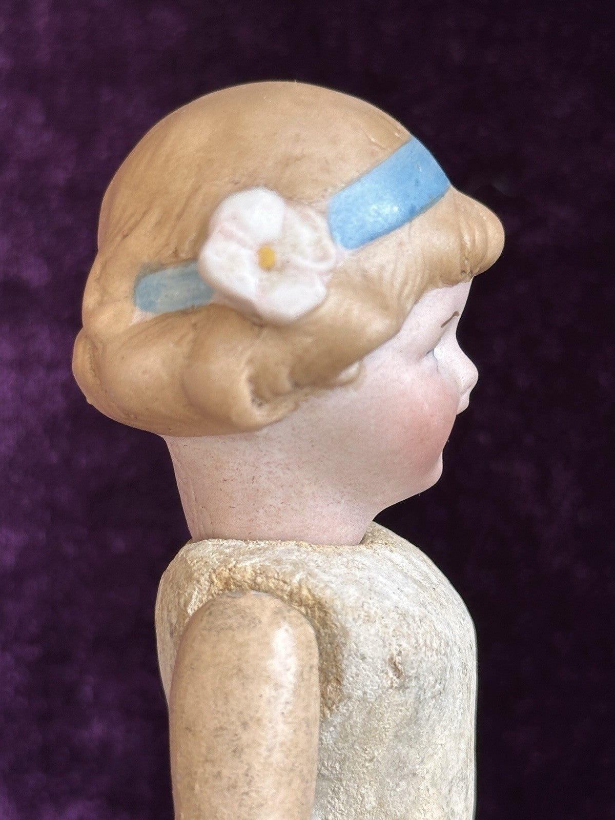 Rare Antique German 6” William Goebel Miniature Bisque Head Character Girl Doll