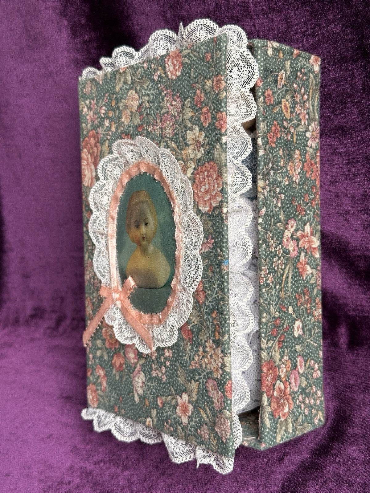 Lot of 2 Vintage Reproduction Miniature Parian Dolls with in Case with Wardrobe