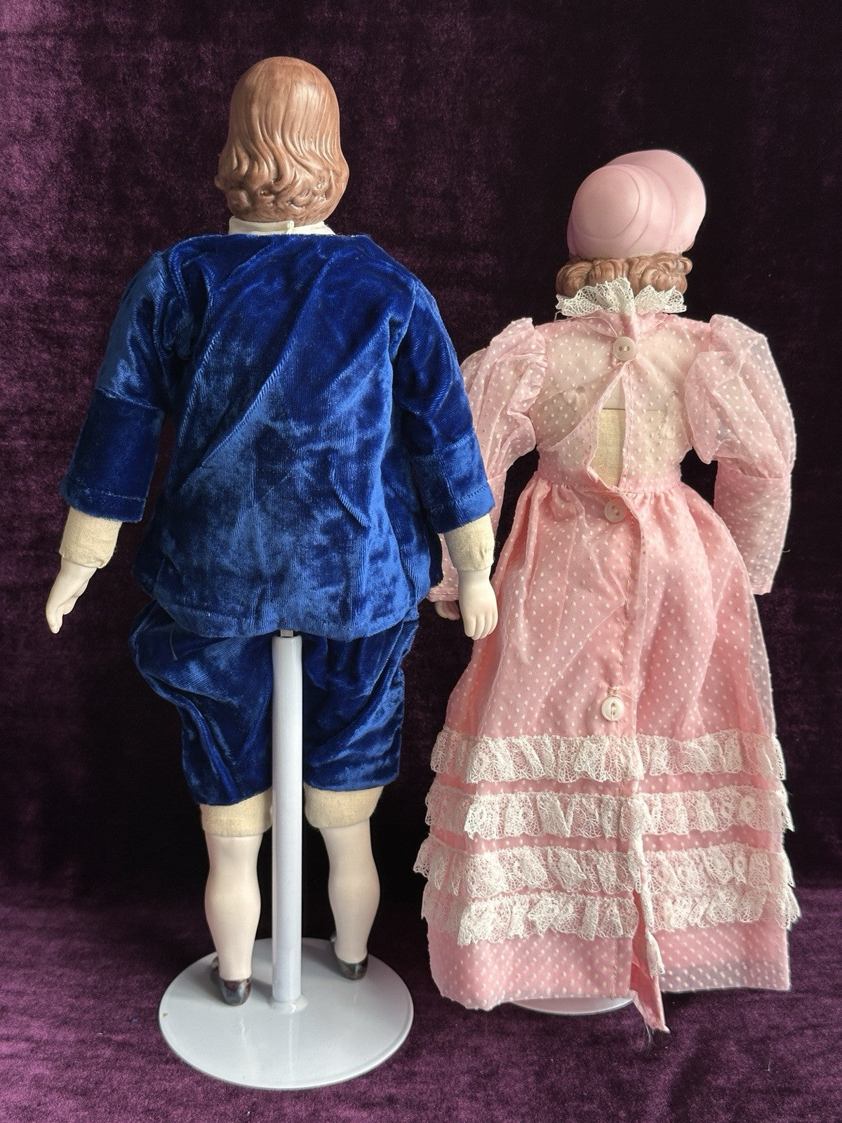Vintage Porcelain Artist Pinkie and Blue Boy Dolls by Artist Clara Wade