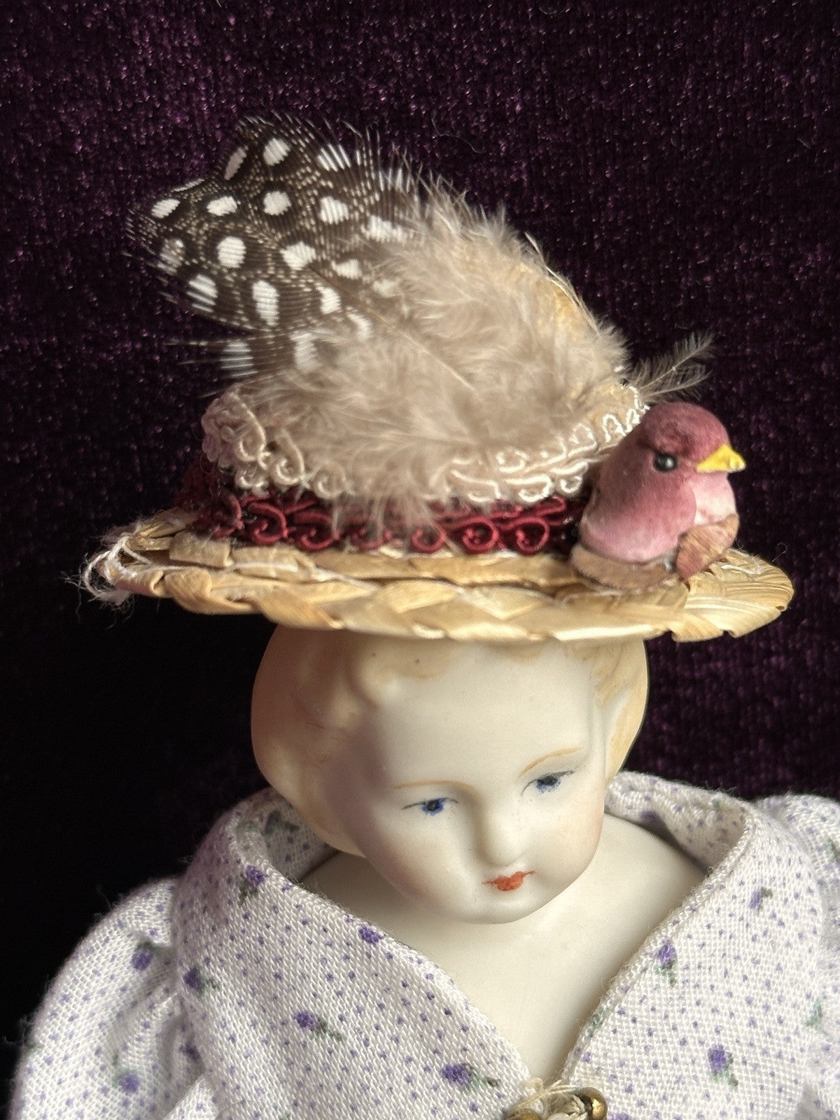 Lot of 2 Vintage Reproduction Miniature Parian Dolls with in Case with Wardrobe