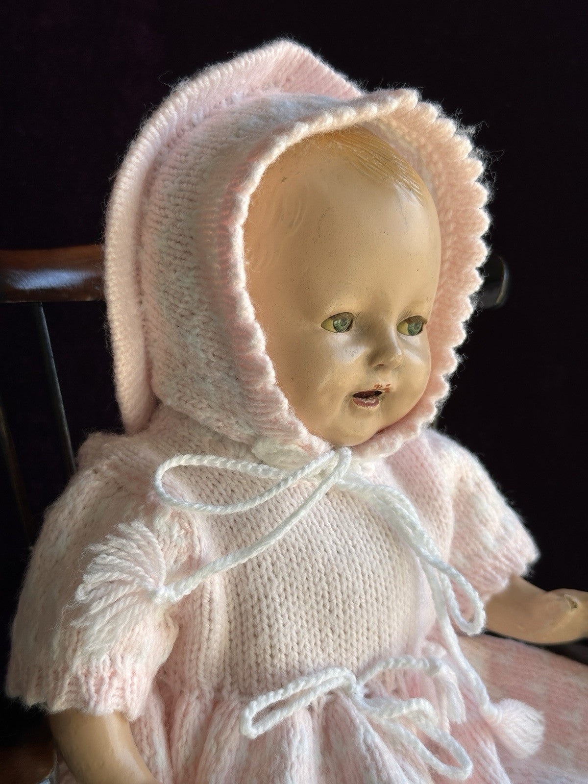 Antique American Horsman (?) 15” Dimples Baby Composition Cloth Baby Doll