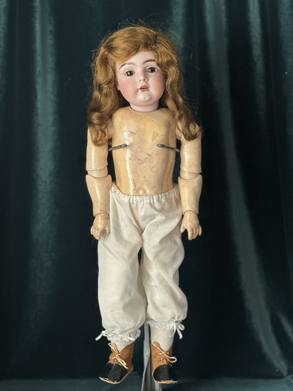 Antique German 19” Kestner 161 Child Doll Bisque Head Composition Body