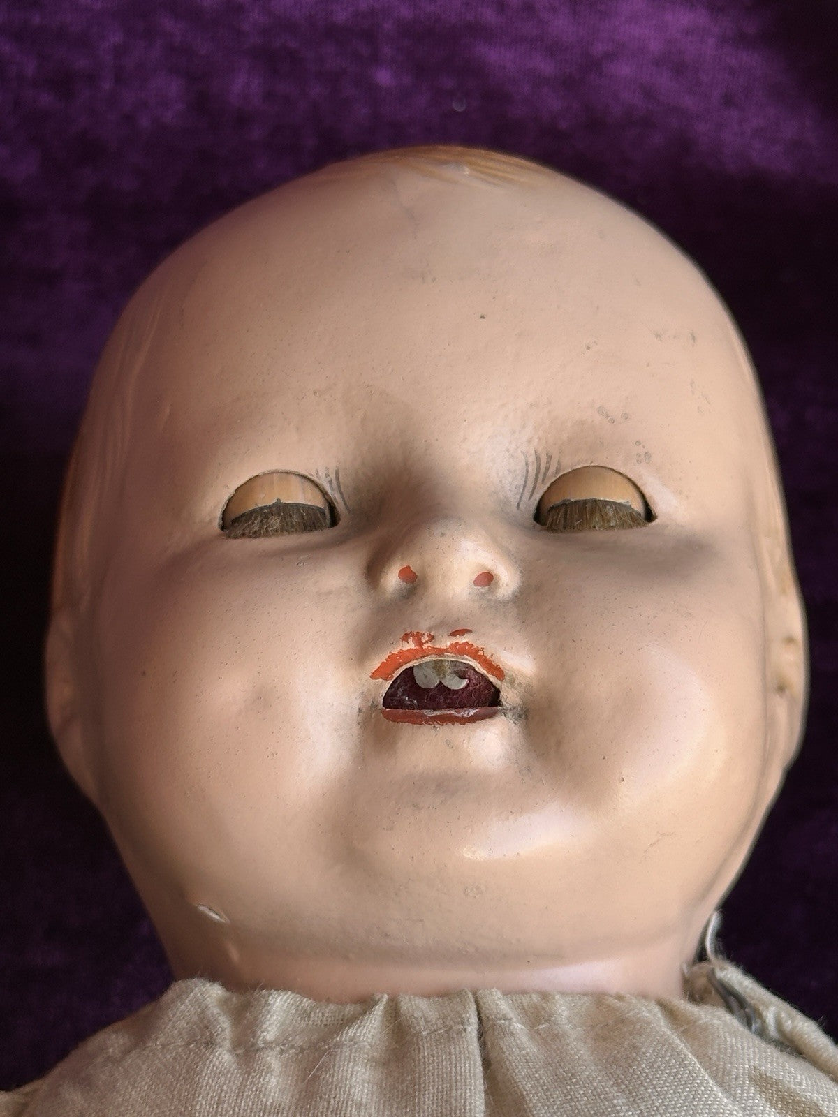 Antique American Horsman (?) 15” Dimples Baby Composition Cloth Baby Doll