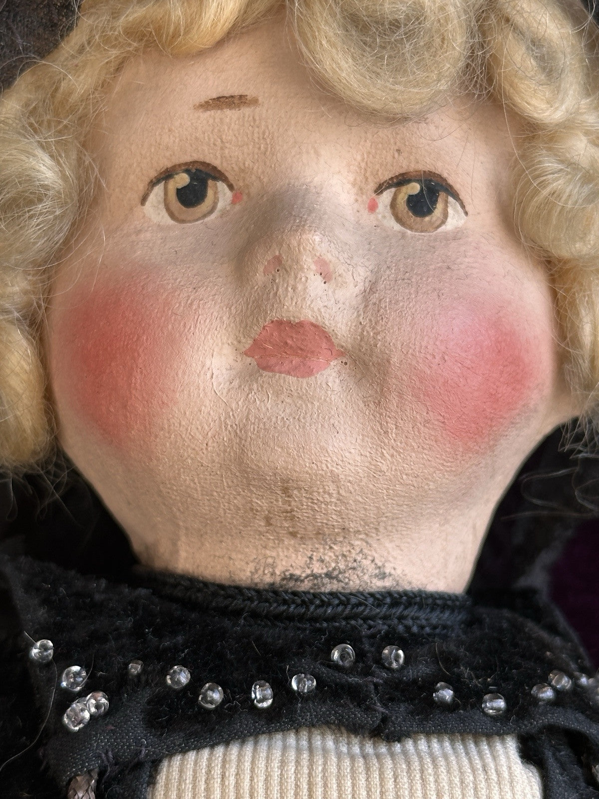 Antique German 13.5” Cloth Painted Bing (?) Doll