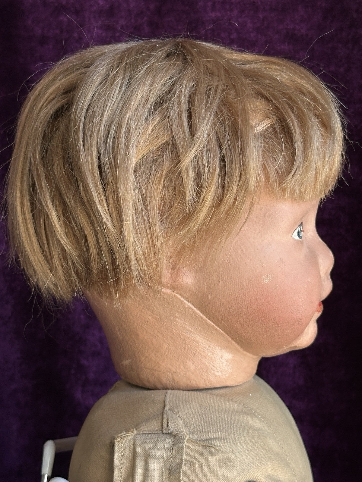 Antique American 19” Kamkins Cloth Oil Painted Doll