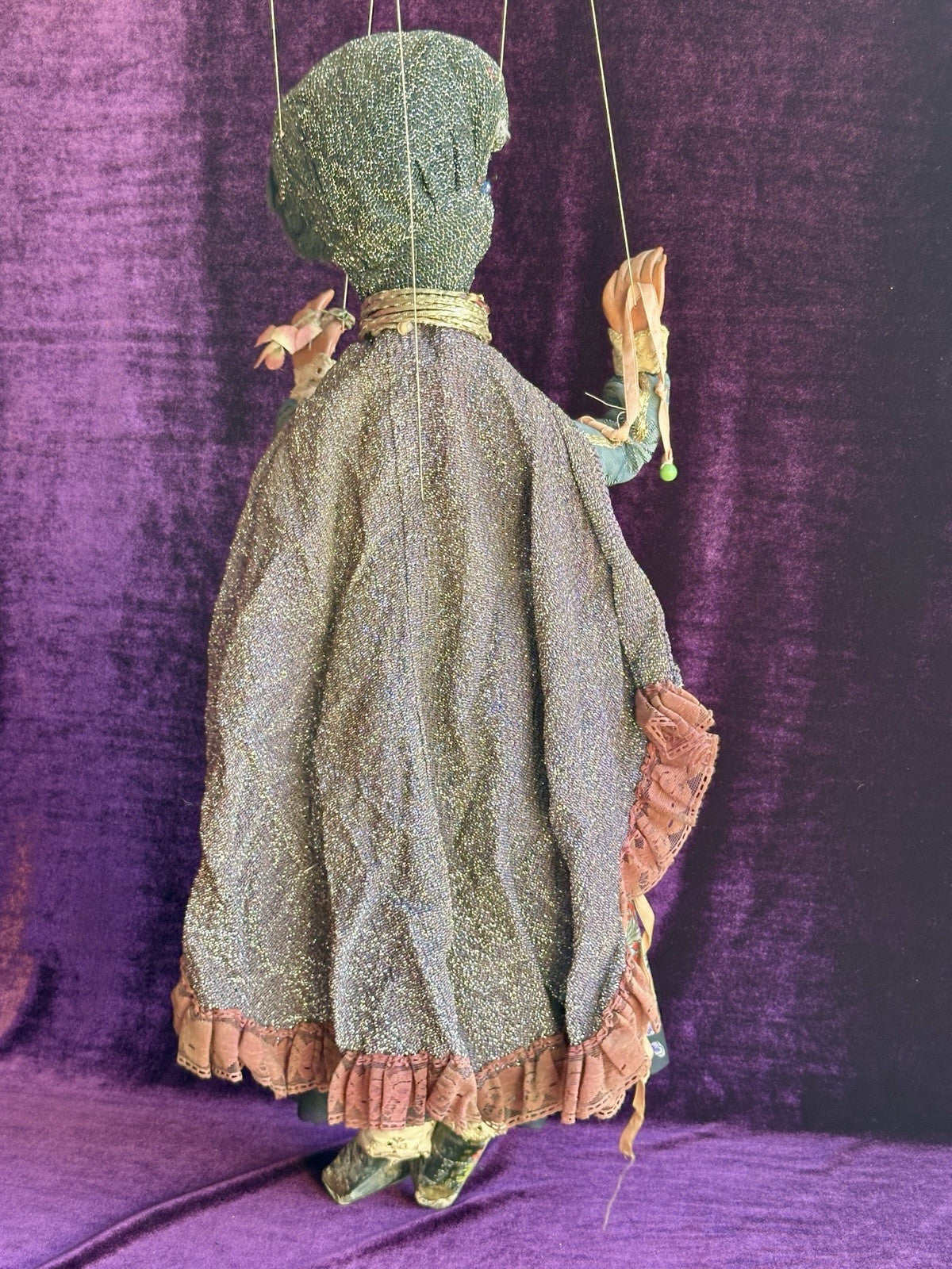 Vintage Handmade 24” Papier Mache Cloth Marionette Puppet Doll