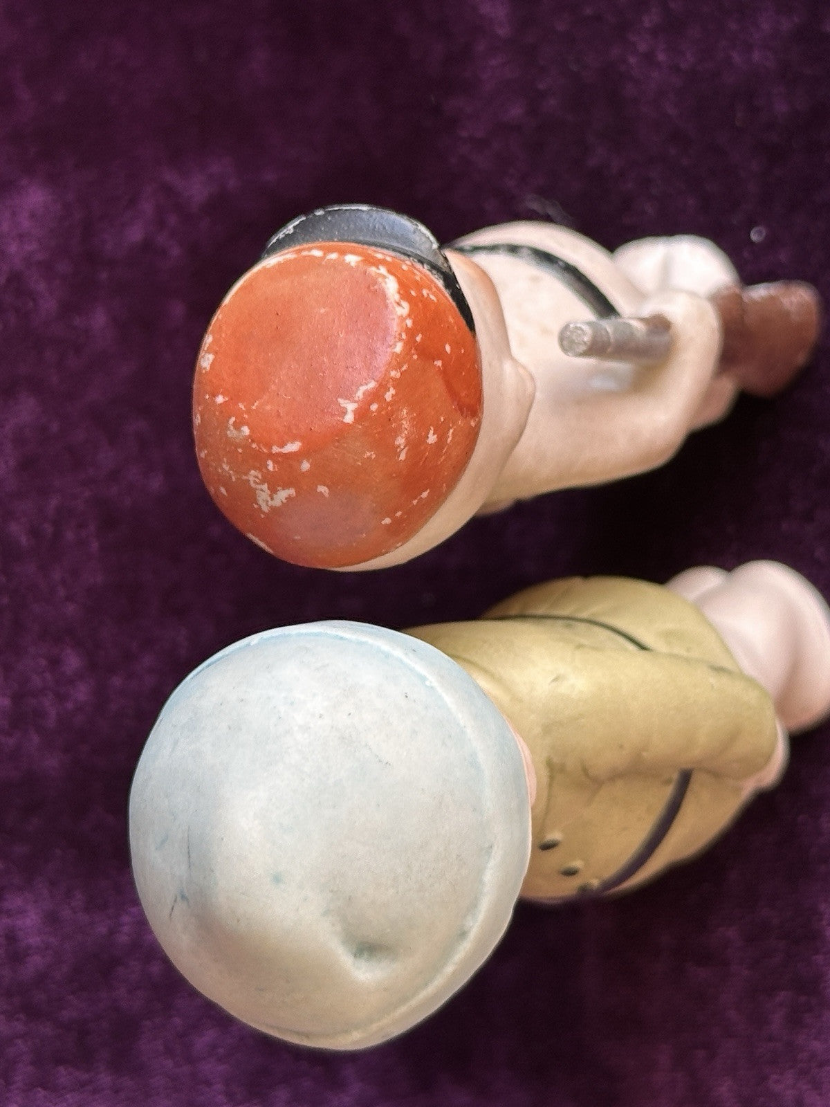 Antique German All Bisque Soldiers 4” and 4.75” Kewpie Style Character Dolls
