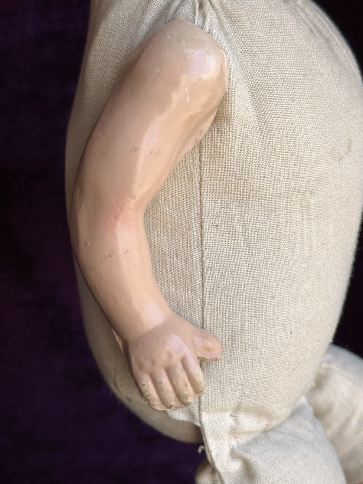Antique American Horsman (?) 15” Dimples Baby Composition Cloth Baby Doll