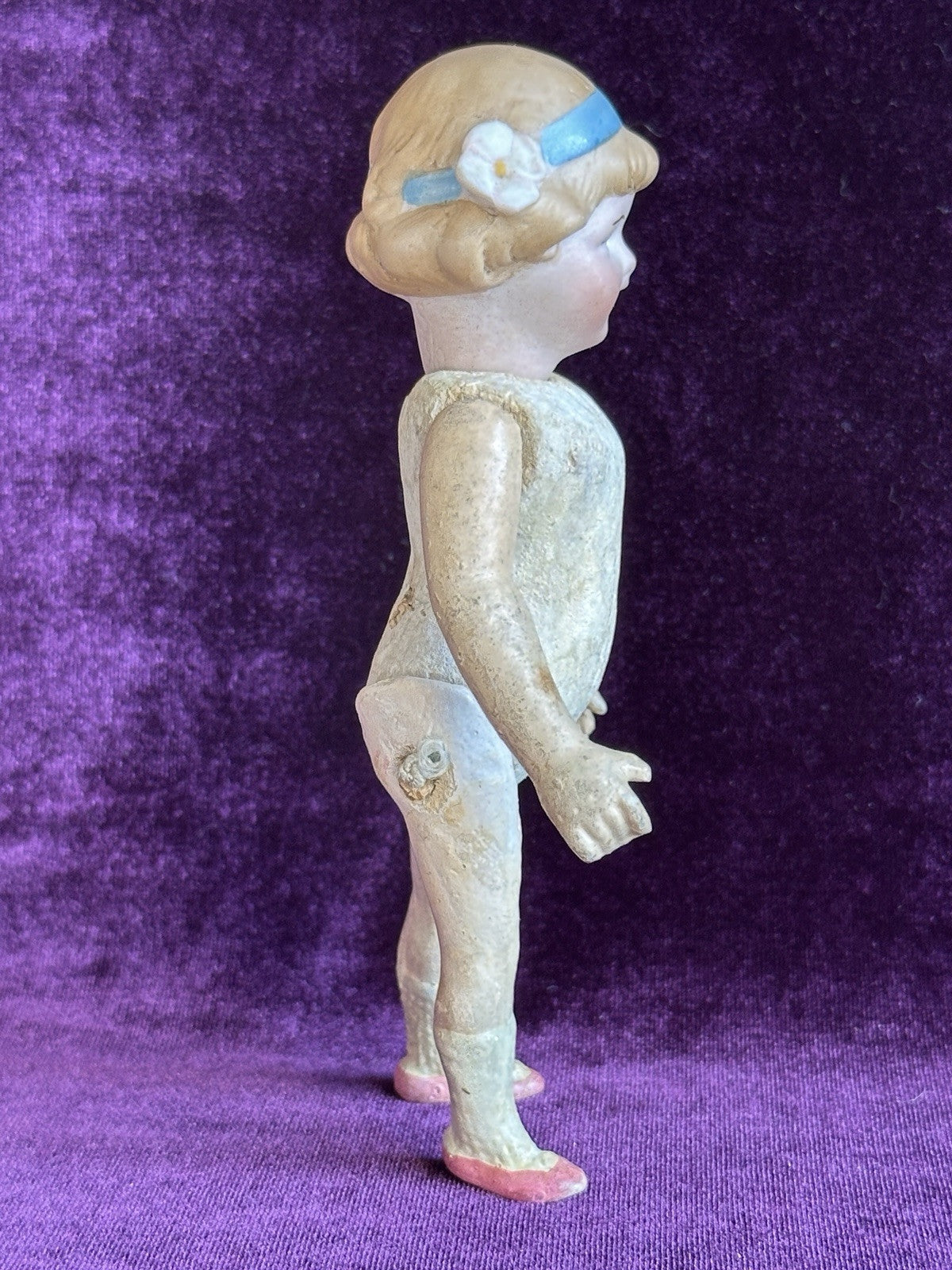 Rare Antique German 6” William Goebel Miniature Bisque Head Character Girl Doll