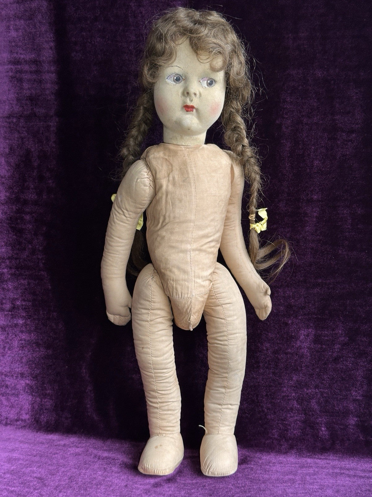 Large Vintage French 21” Gre-Poir Felt Cloth Doll