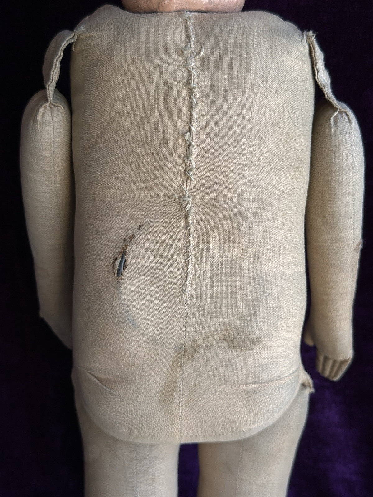 Antique American 19” Kamkins Cloth Oil Painted Doll