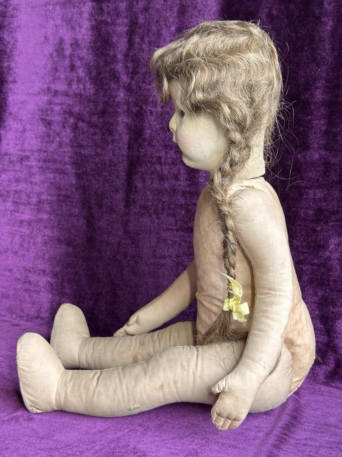 Large Vintage French 21” Gre-Poir Felt Cloth Doll