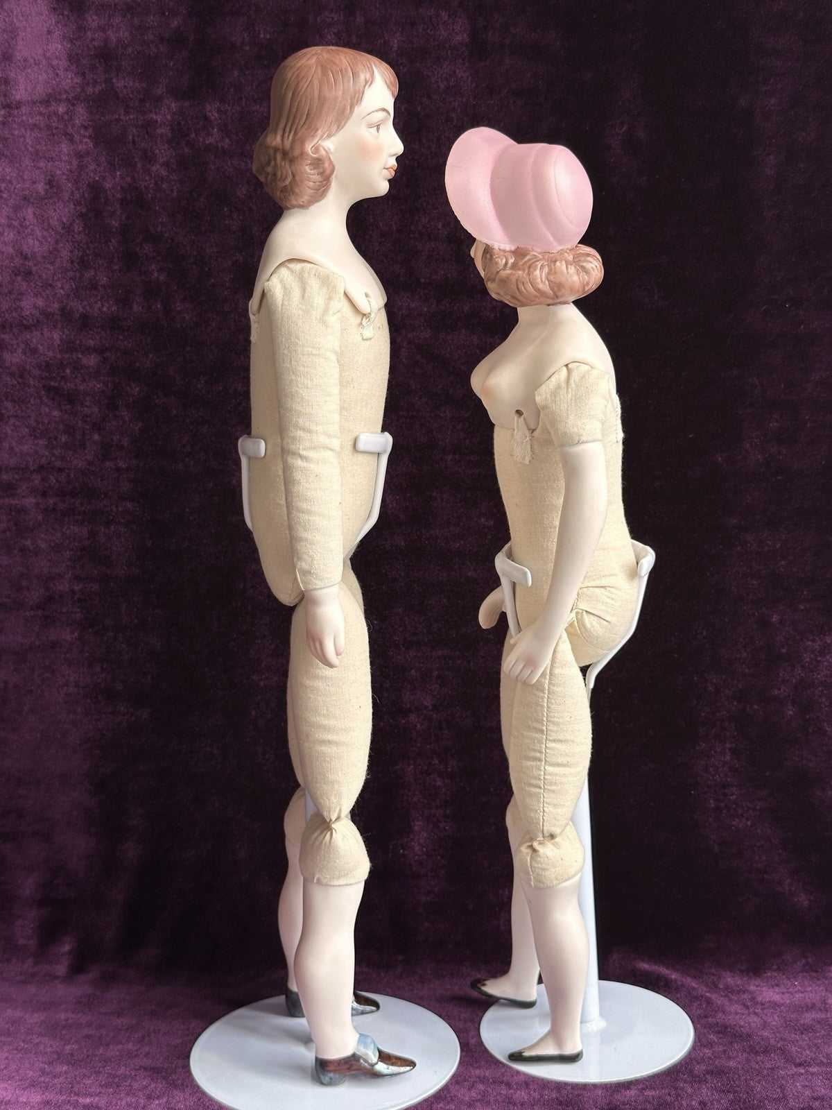 Vintage Porcelain Artist Pinkie and Blue Boy Dolls by Artist Clara Wade