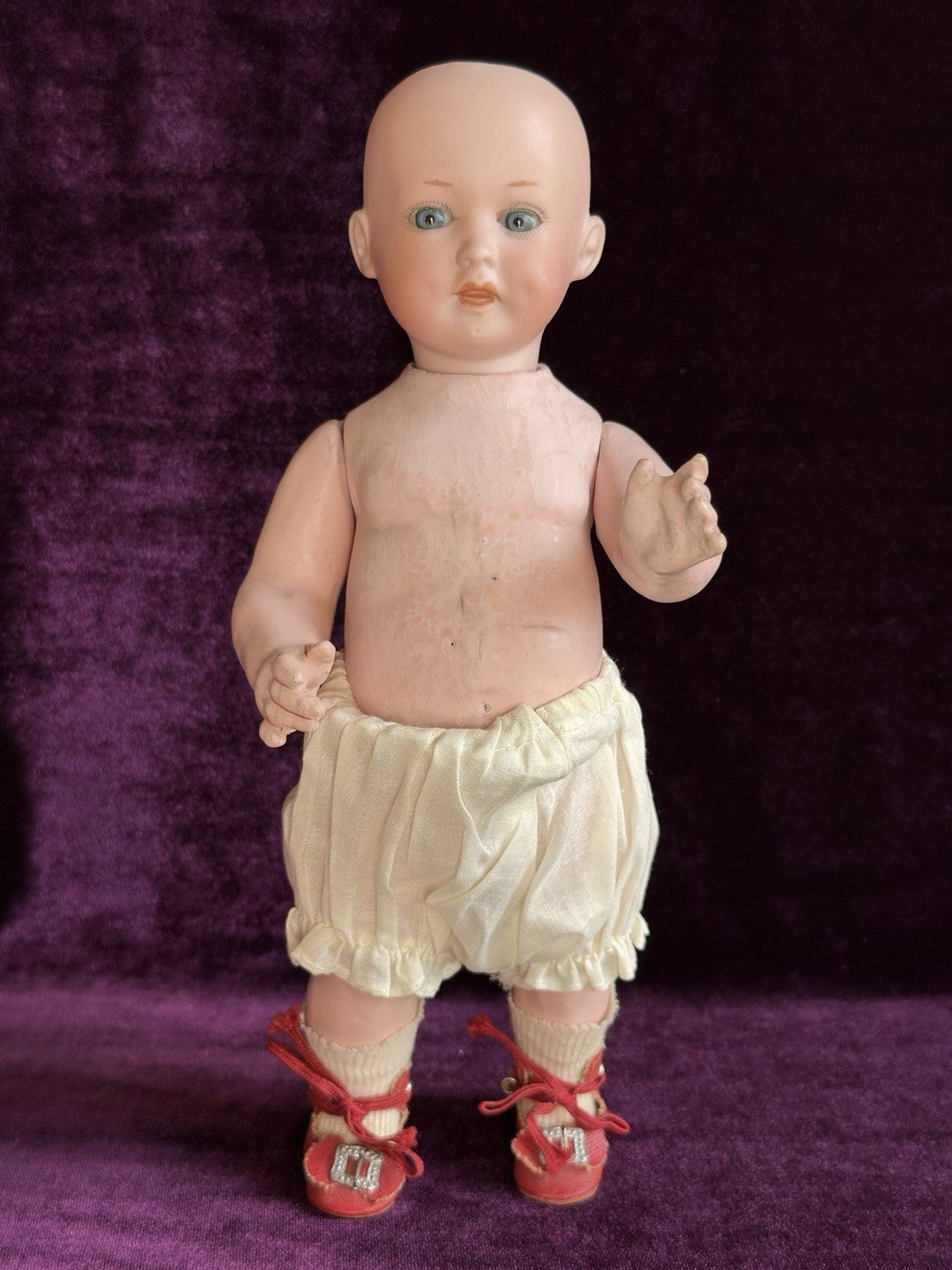 Antique German 9.5” Armand Marseille 590 Bisque Head Toddler Character Doll
