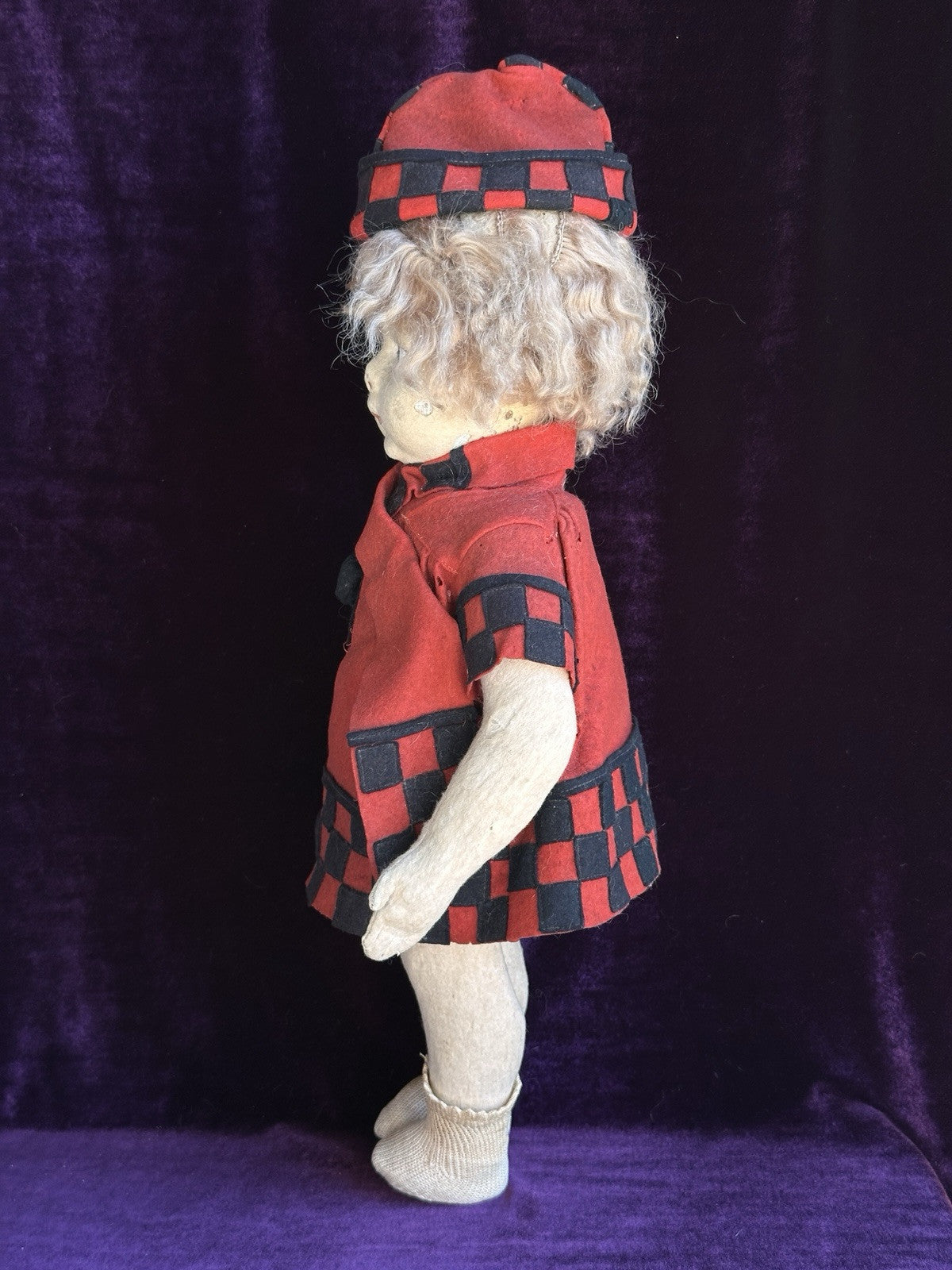 Vintage Italian 16” Early Lenci 159 (?) Felt Cloth Doll