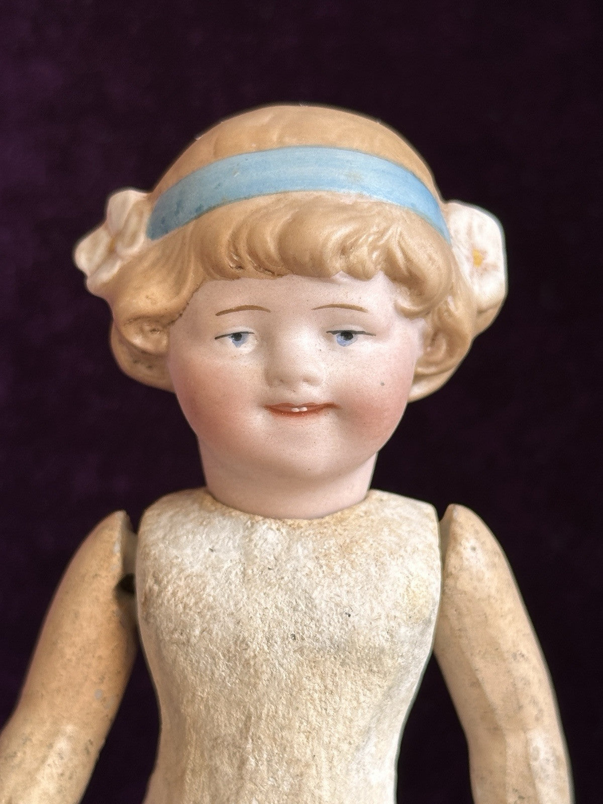 Rare Antique German 6” William Goebel Miniature Bisque Head Character Girl Doll
