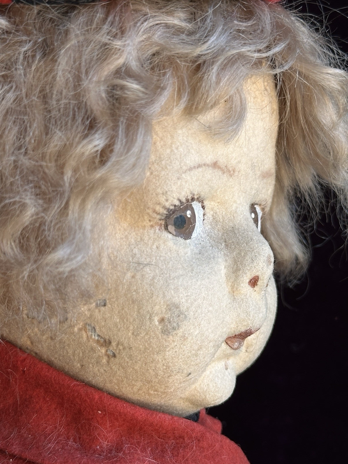 Vintage Italian 16” Early Lenci 159 (?) Felt Cloth Doll