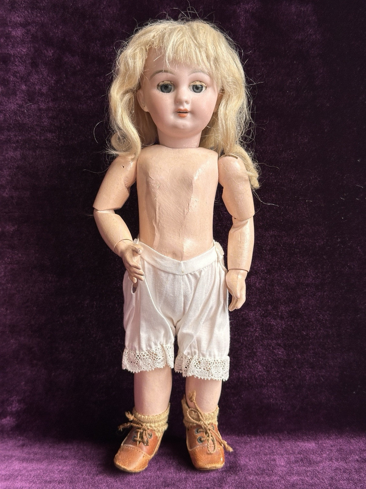 Antique German/French 10” Simon Halbig Dep Jumeau Milette Bisque Head Doll