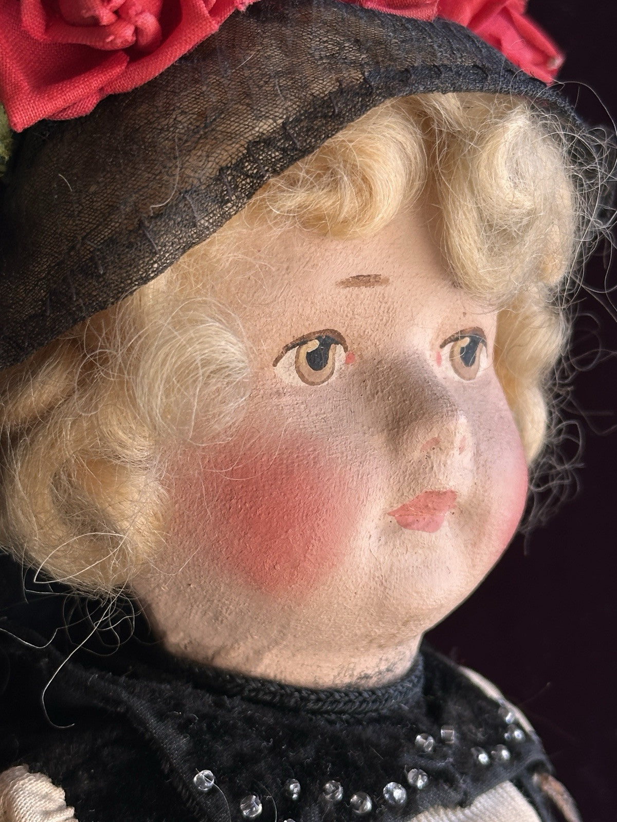 Antique German 13.5” Cloth Painted Bing (?) Doll