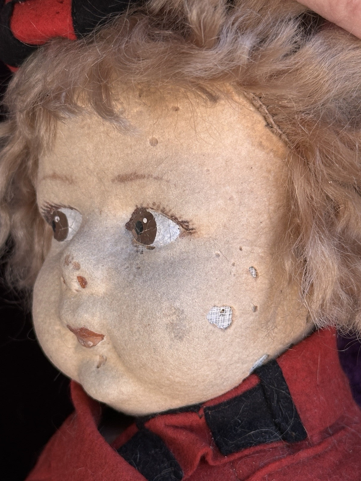 Vintage Italian 16” Early Lenci 159 (?) Felt Cloth Doll