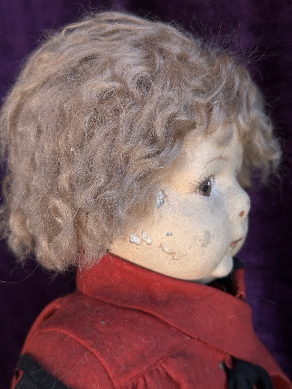 Vintage Italian 16” Early Lenci 159 (?) Felt Cloth Doll