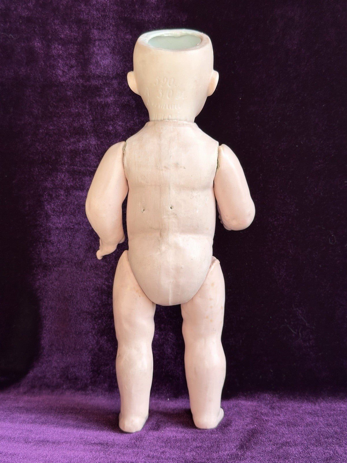 Antique German 9.5” Armand Marseille 590 Bisque Head Toddler Character Doll