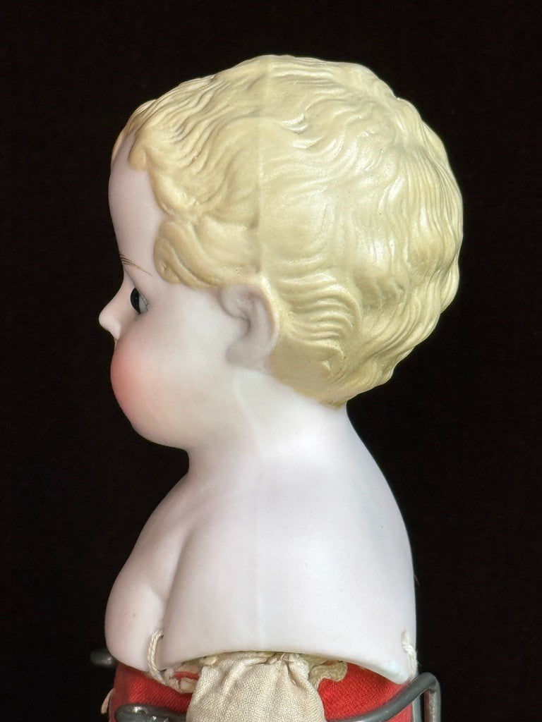 Rare Antique German 15” Alt Beck Gottschalck China Parian Bisque Doll Glass Eyes