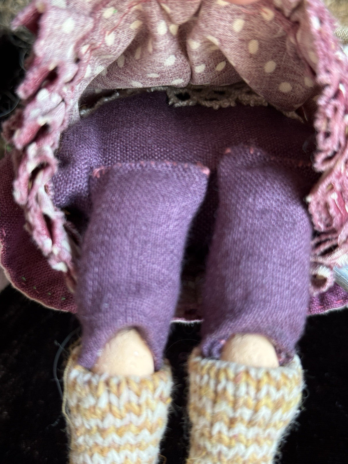 OOAK Contemporary 10.5” Lithuanian Artist Mixed Media Girl Doll with Stand & Tag