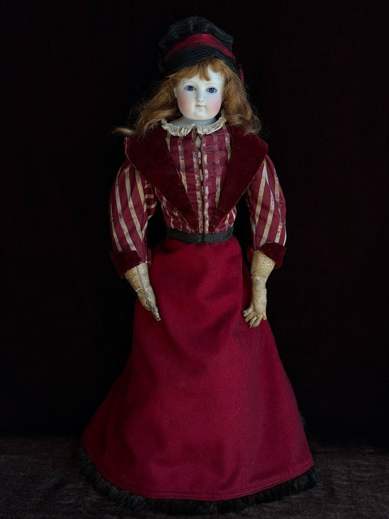 Antique French 18" Barrois Bisque Shoulder Head Fashion Doll