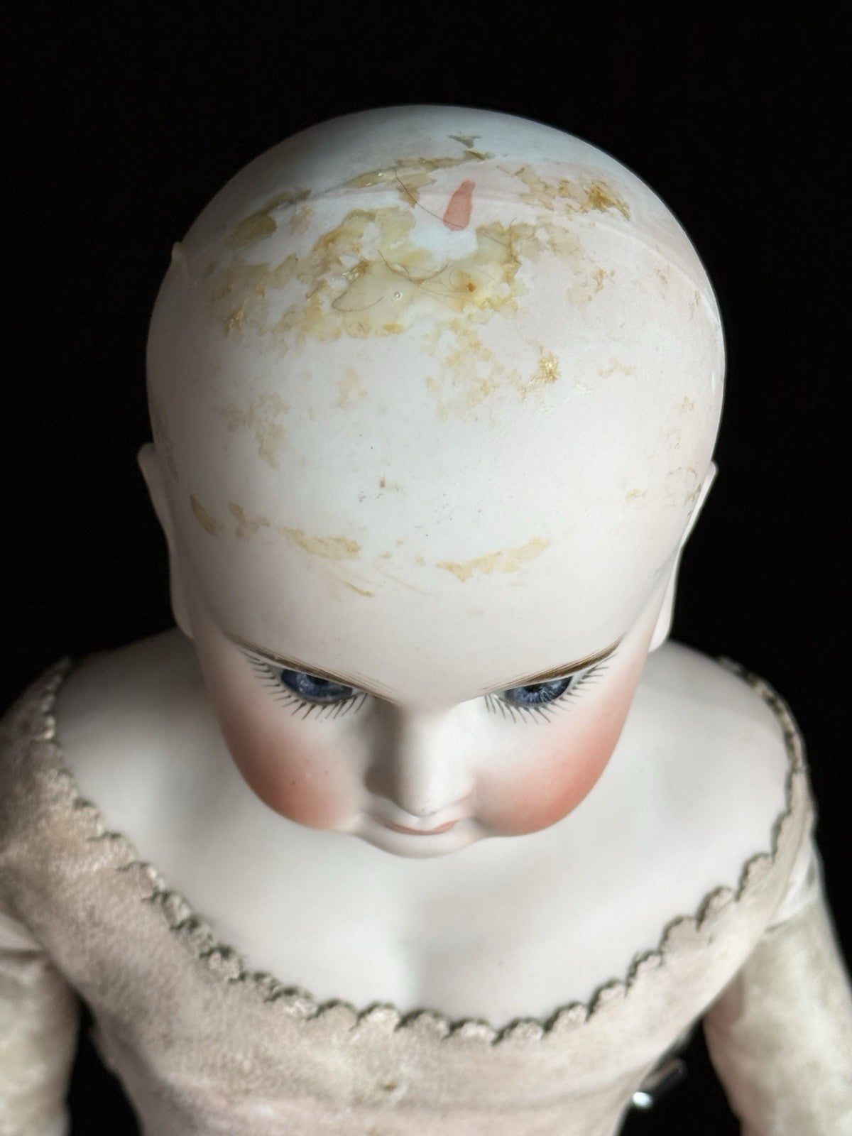 Antique German 20.5” Kling Solid Dome Bisque Shoulder Head Doll