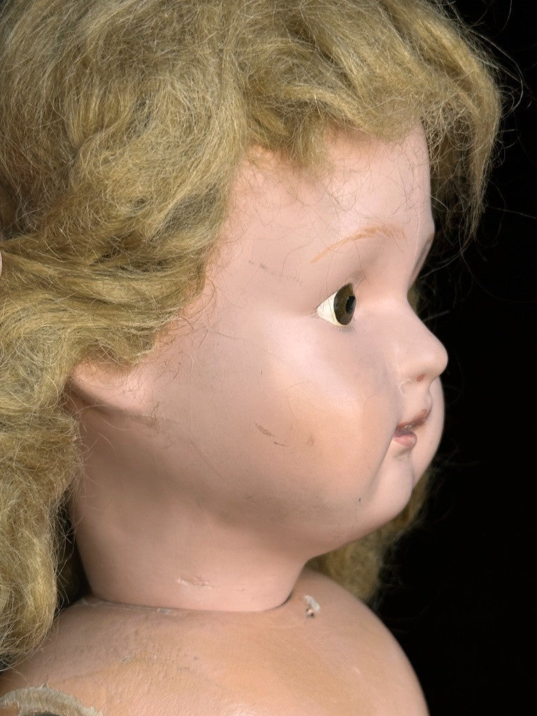 Large Antique American 22.5” Schoenhut Wooden Jointed Miss Dolly Doll