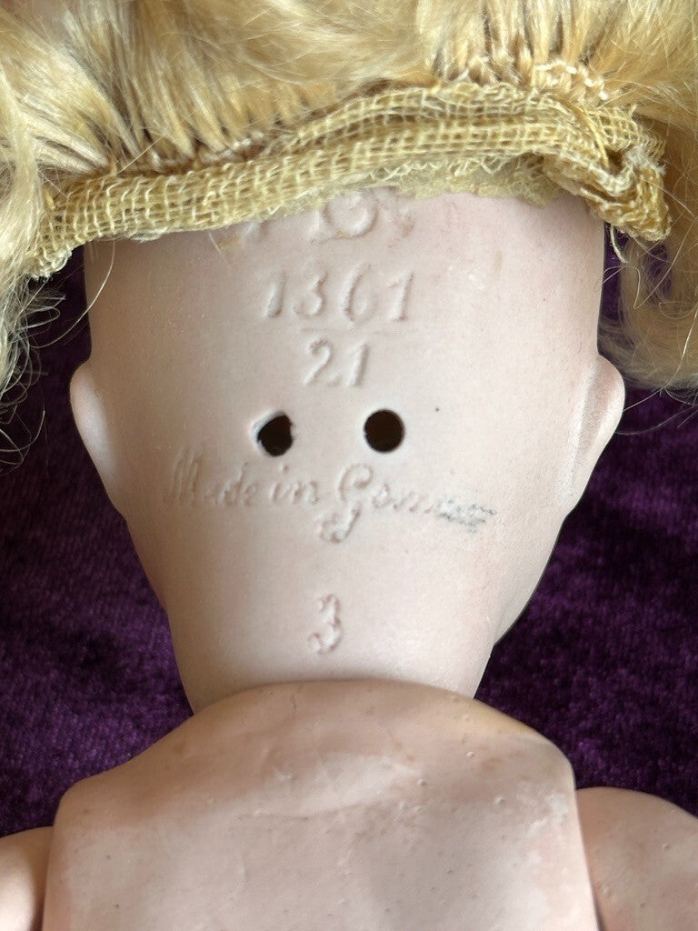 Antique German 8” Alt Beck Gottschalk Bisque Head 1361 Bisque Head Baby Doll