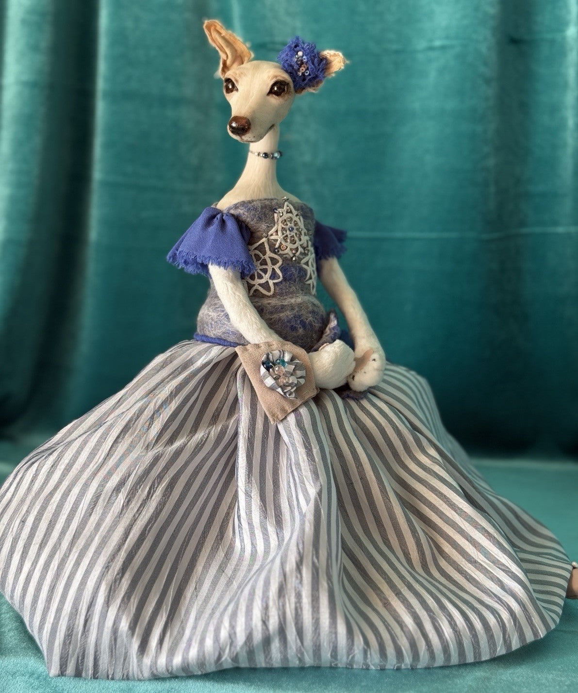 OOAK Artist Handmade Polymer Clay Poseable  Dog 15” Doll Toy by IrinaParfiDolls