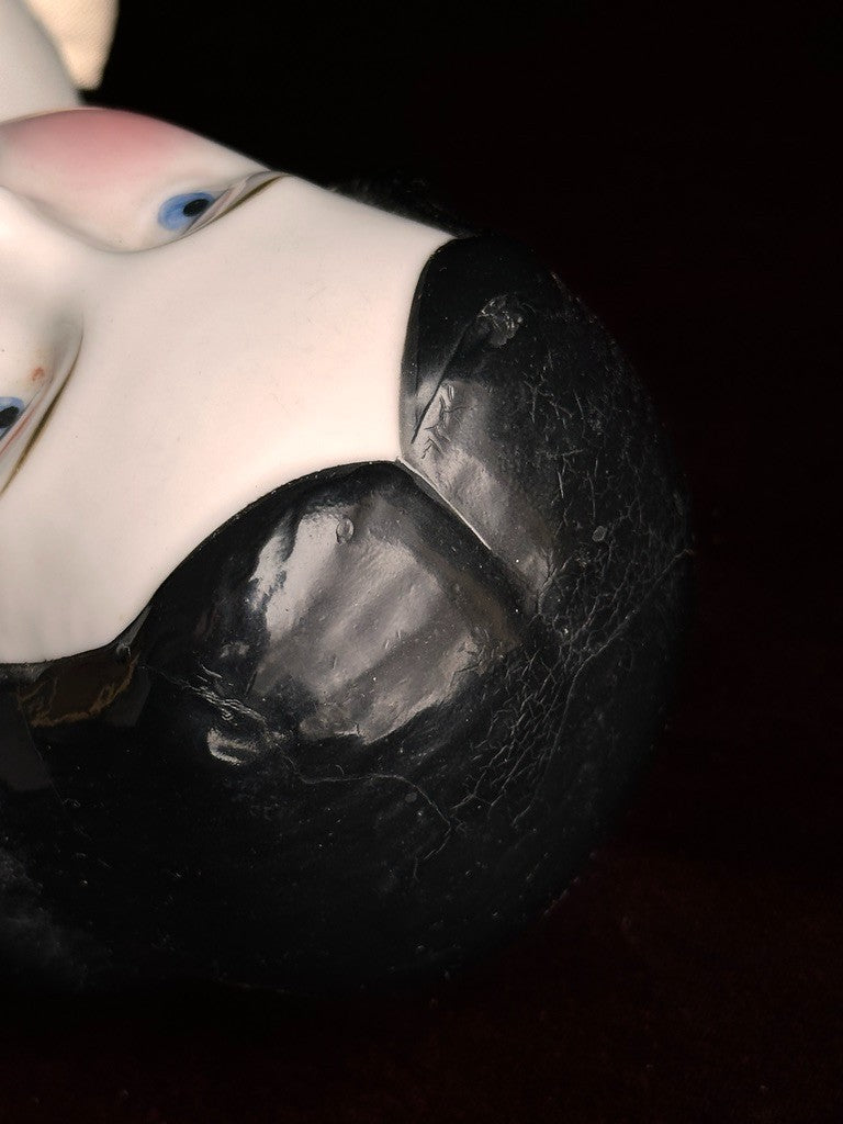 Large Antique German 27” Flat Top Highbrow China Shoulder Head Doll