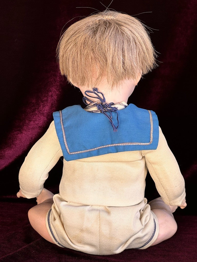 Antique German 15" Heubach Koppelsdorf 342 Bisque Head Character Baby Doll