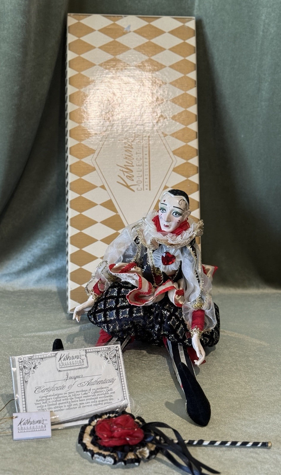 MIB Wayne Kleski Katherine's Collection JACQUES Pierrot 21” Doll Box/COA/Tag