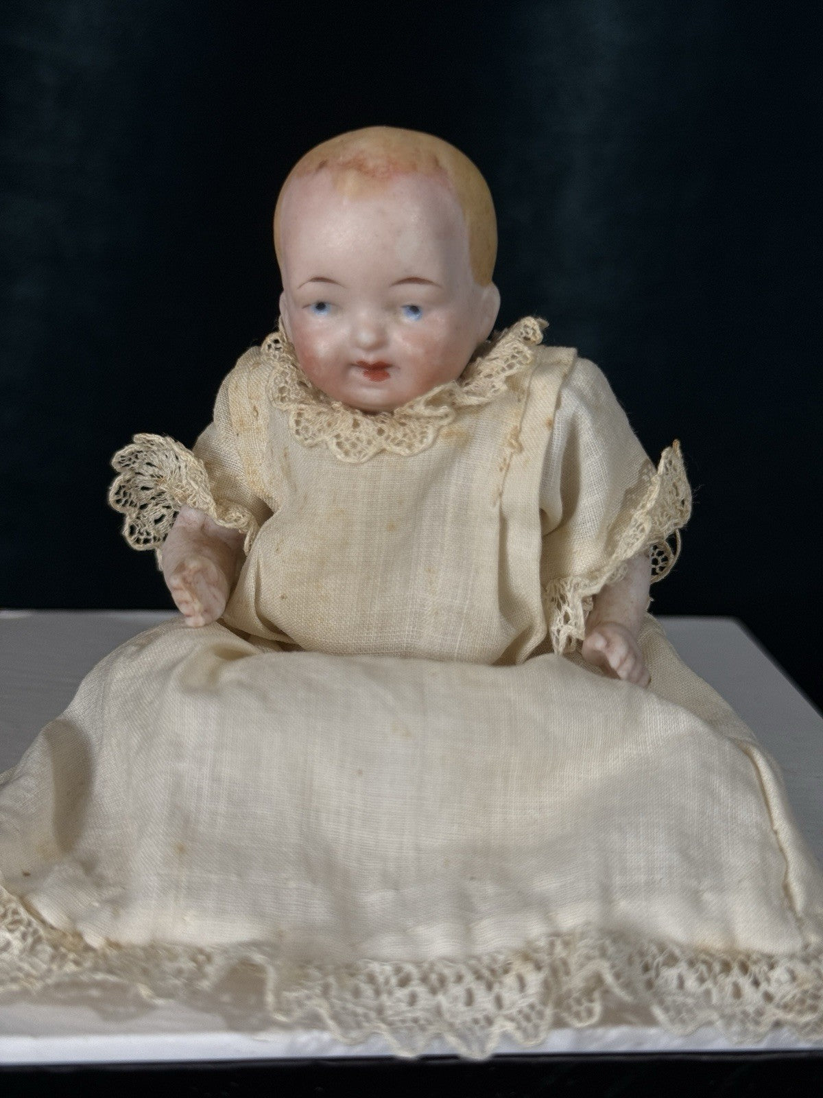 Antique German 5” All Bisque Miniature Baby Doll