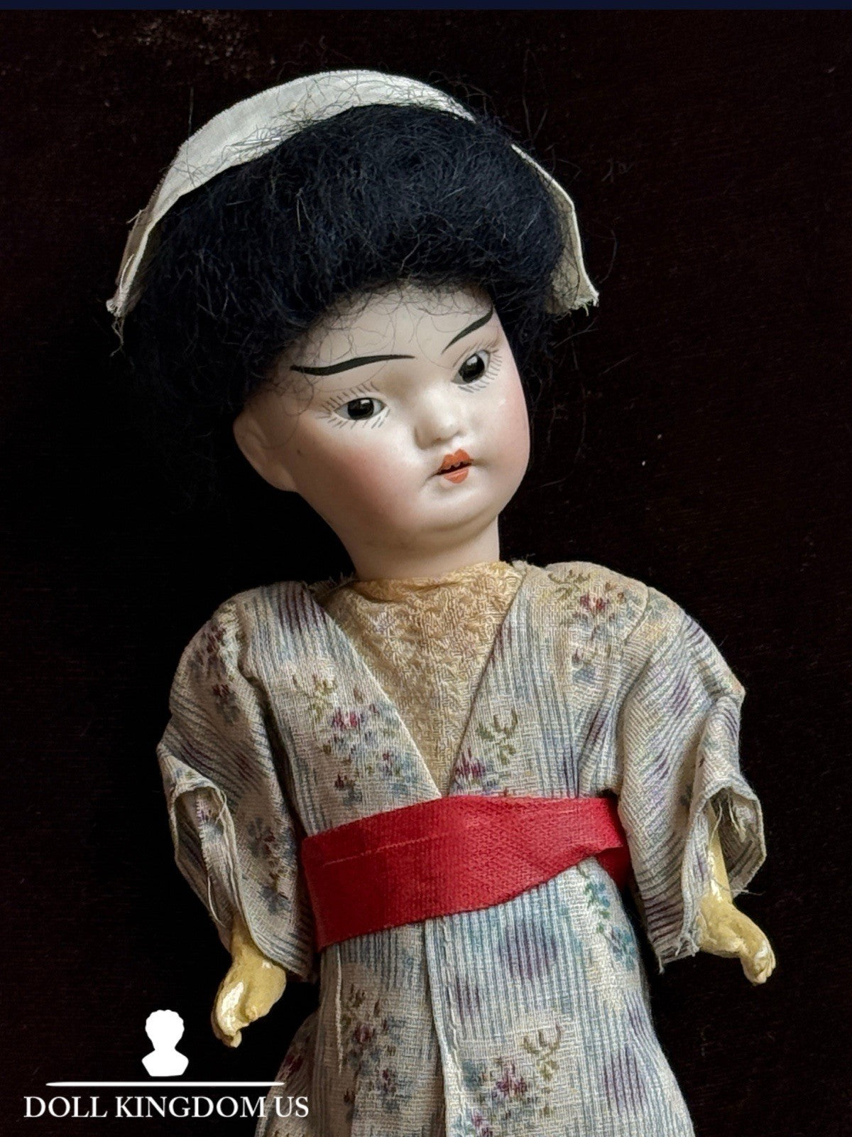 Antique German 8.5” Schoenau & Hoffmeister 4900 Oriental Asian Bisque Head Doll